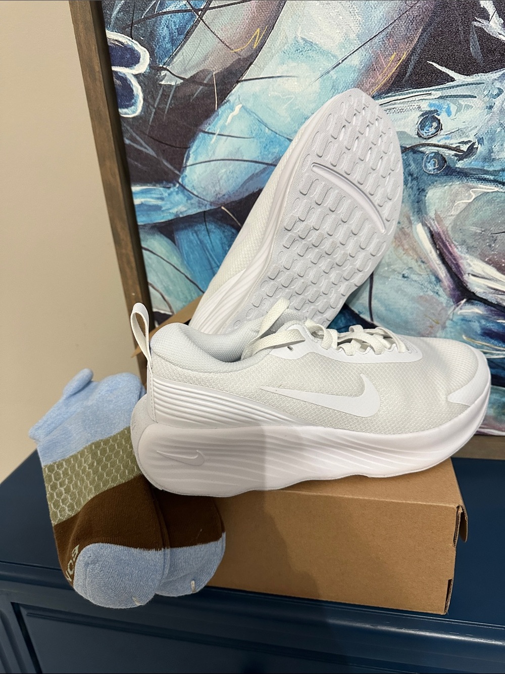 Nike White womens Mesh Running Sneakers